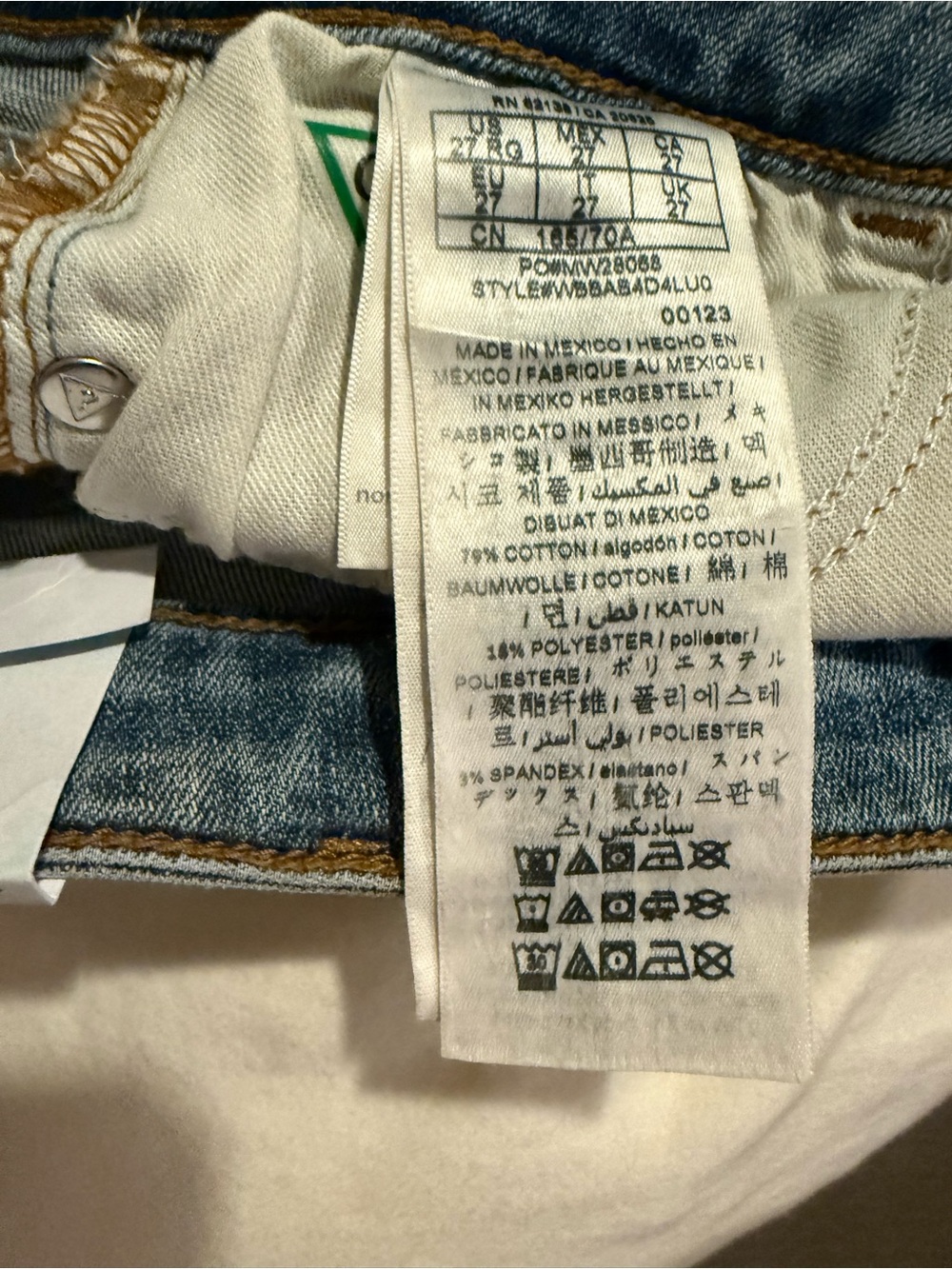 NWT GUESS Women's 1981 High Waisted Skinny Jeans Size 27 Zircon Blue NWT - Picture 11 of 15